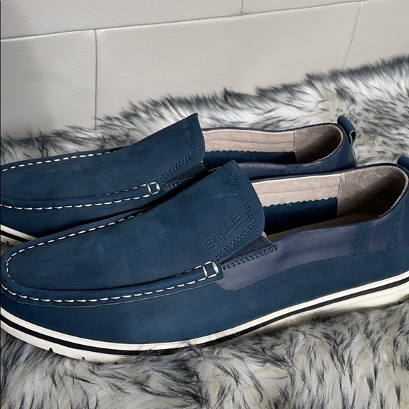 Belle Men’s Blue Suede Shoes Size 9 - Picture 3 of 4